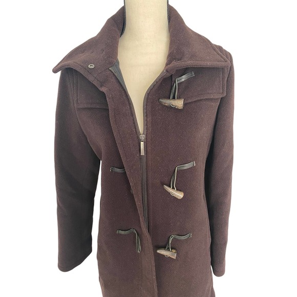 Burberry London Peacoat Brown 100% Wool Size Medium - Picture 7 of 16